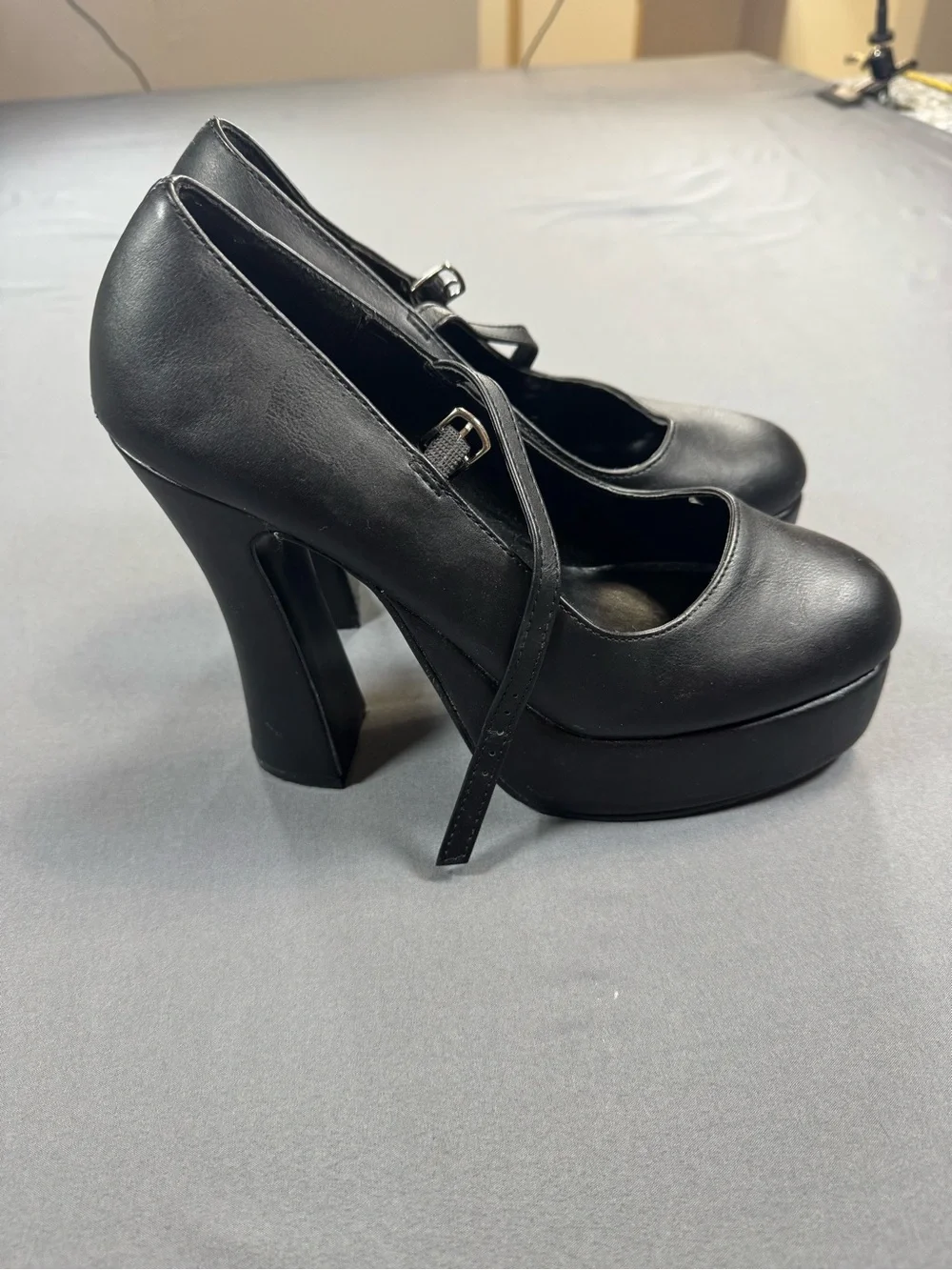 Demonia Black Platform Mary Jane Pumps